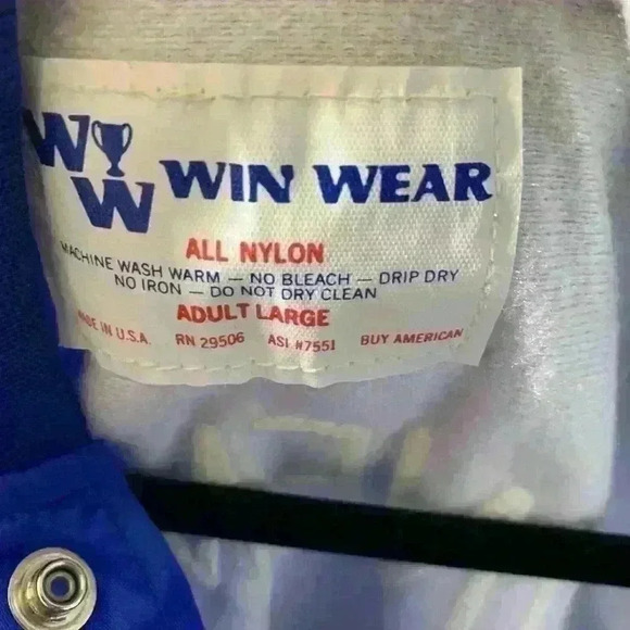 1980’s General Dynamics blue satin varsity bomber jacket - Picture 4 of 6